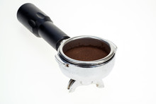 Espresso Coffee Portafilter With Ground Coffee Power Within