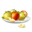 plate with ripe apples