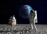 Fototapeta Kosmos - Astronaut on the Moon