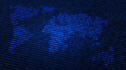 World map binary code