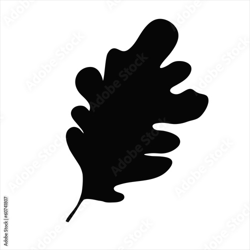 Oak Leaf Silhouette Isolated On White Stock Vector Adobe Stock Oak Leaf Silhouette Isolated On White Stock Vector Adobe Stock