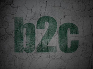 Finance concept: B2c on grunge wall background