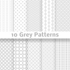 Wall Mural - Grey vector seamless patterns (tiling).