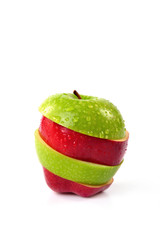 Wall Mural - Red and green sliced apple