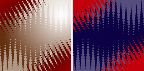 Two backgrounds with vector halftone dots.