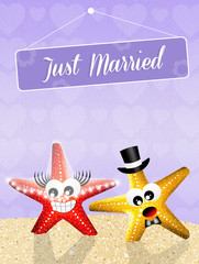 Sticker - Wedding of starfishes