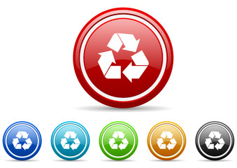 Leinwandbilder - recycle icon vector set