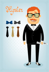 Sticker - Hipster character pack for business man