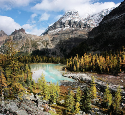 Fotoboard na płycie Mount huber and opabin plateau, park narodowy yoho, kanada