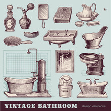 Vintage Bathroom - Furniture And Accessories