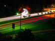 Headlight and Taillight Trails on a Busy Street at Night