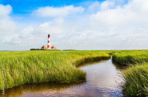 Tapeta ścienna Piękny krajobraz z latarnią morską w nordsee, Niemcy