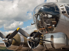 Details Of A World War II B17 Bomber's Propellers And Guns