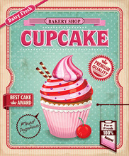 Vintage Cupcake Poster Design