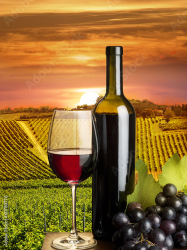 Board z aluminiowym obramowaniem Czerwone wino