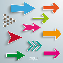 Canvas Print - Colored Arrows With Shadows