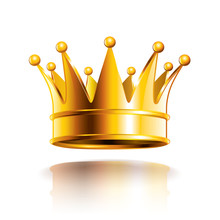 Glossy Golden Crown Vector Illustration