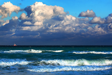 Wall Mural - boat in ocean