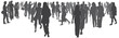 © Annett Seidler - Menschen in der Stadt - Silhouette, anonyme Menschenmenge, Menschengruppe, Stadtleben der Zukunft, Vision von Gemeinschaft, Kundgebung, Ansammlung von Menschen, Demo, abstrakt, isoliert, vektor