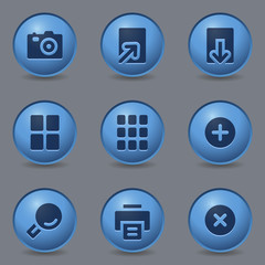 Canvas Print - Image viewer web icons, circle blue buttons