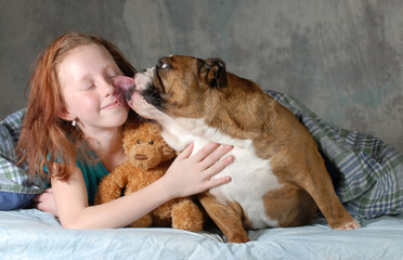 girl and her dog