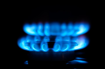 Blue gas flames