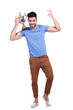 © Viorel Sima - fudll body picture of a man winning trophy cup