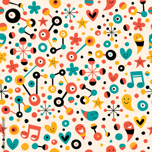 Plakat na papierze fotorealistycznym Zabawny wzór kreskówki