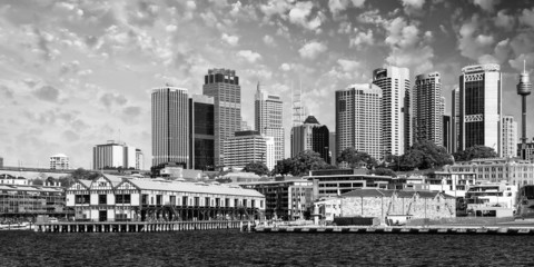 Poster - Skyscrapers of Sydney Harbour in Port Jackson, natural harbour o