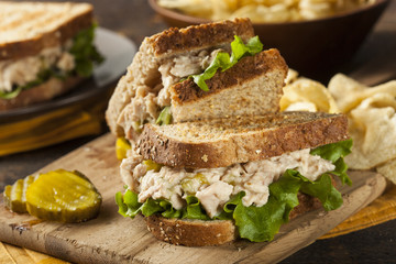 Wall Mural - Healthy Tuna Sandwich with Lettuce