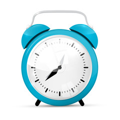 Sticker - Blue Vector Alarm Clock Isolated on White Background