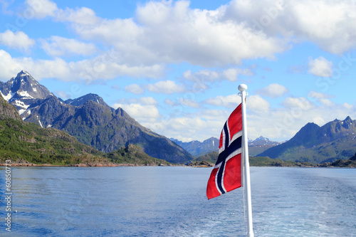 Board z aluminiowym obramowaniem Flaga norweska
