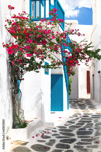 Obraz w ramie Traditional greek house on Mykonos island, Greece