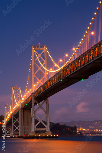 Obraz w ramie Bay Bridge at night