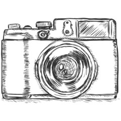 Wall Mural - vector sketch illustration -photo camera