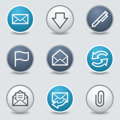 Canvas Print - E-mail web icons, circle blue buttons