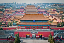 Aerial View On Forbidden City Seen From Jingshan Park In Bejing