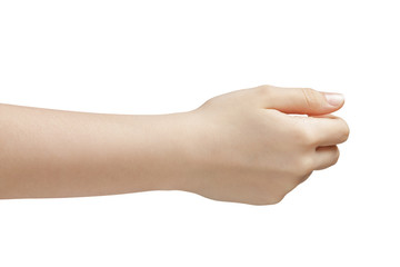 Wall Mural - female teen hand to hold something side view