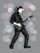 © SashaS - vector drawing of the dog musician