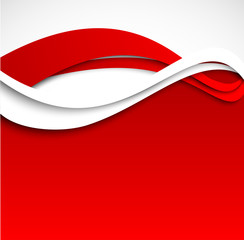 Aufkleber - Abstract wavy red background