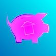 Różowa świnka z domkiem
