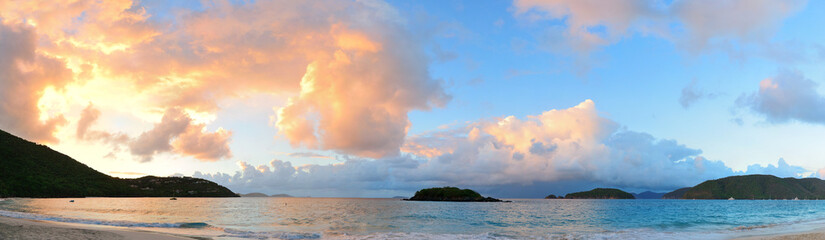 Beach sunset panorama