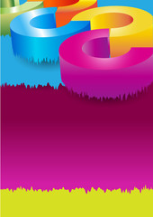 Fototapete - Abstract vector colorful background with flowing colored circles