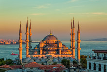 Blue Mosque In Istanbul In Sunset