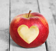 apple with heart shape