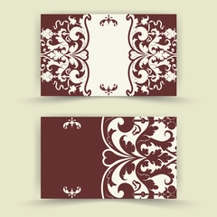 Set of floral invitation cards