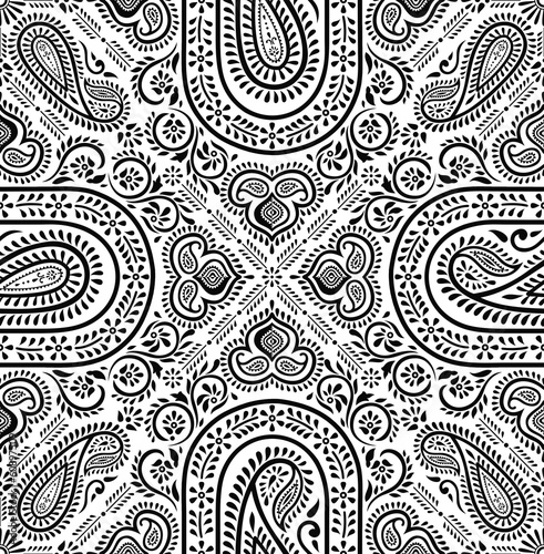 Board z aluminiowym obramowaniem Paisley bezszwowe tło