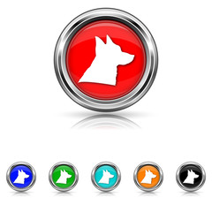 dog icon - six colours set