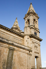 Low angle view of bell tower of a cathedral