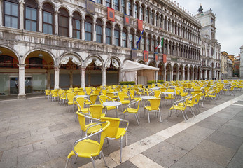 Sticker - Cafe on Piazza San Marco in Venice.